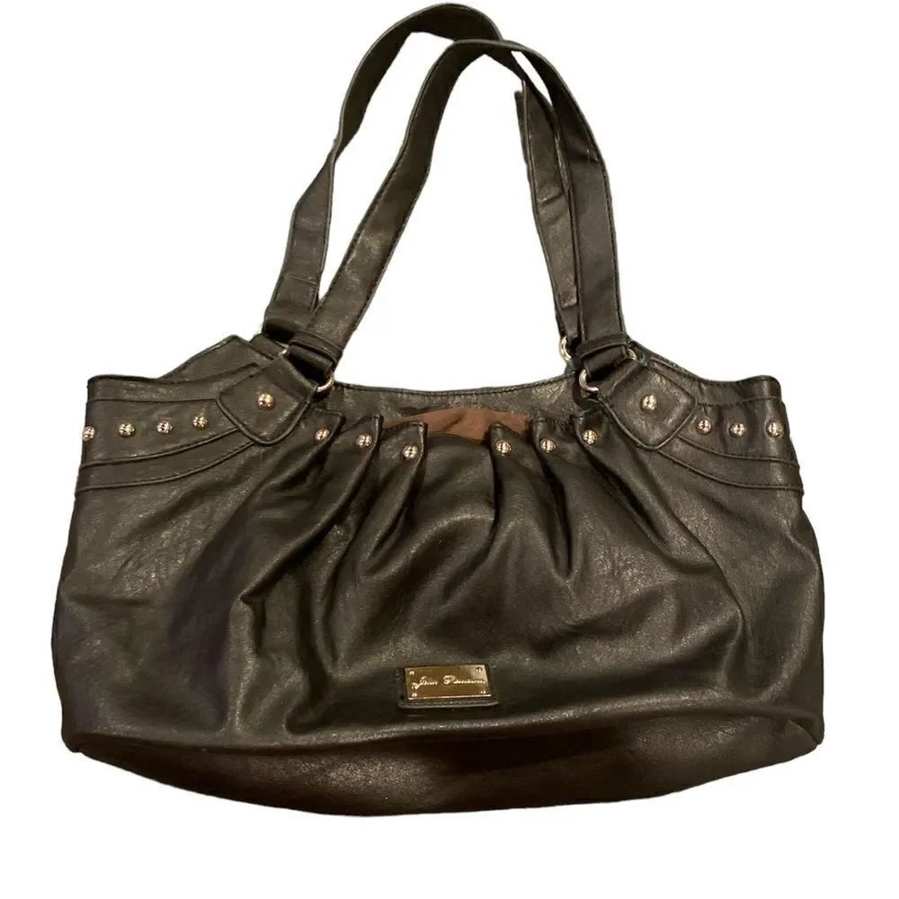 John Romaine Black Purse Shoulder Bag Studded
